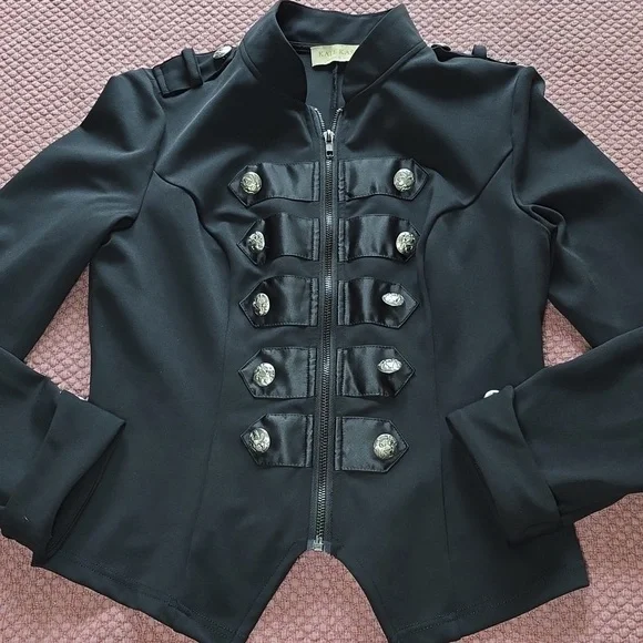Women Victorian Gothic Steampunk Ringmaster Jacket Military Blazer Circus - Picture 3 of 13